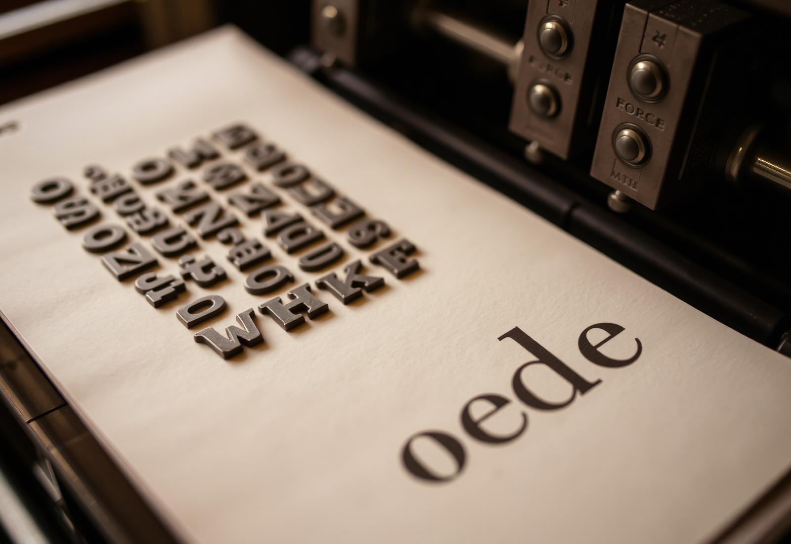Letterpress type and a printed page